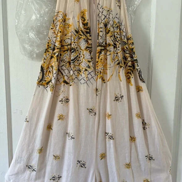 Free People Cream and Yellow Floral Jumpsuit - Picture 9 of 12